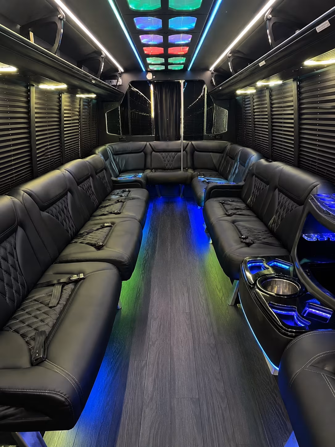 caldwell 20 passenger party bus interior