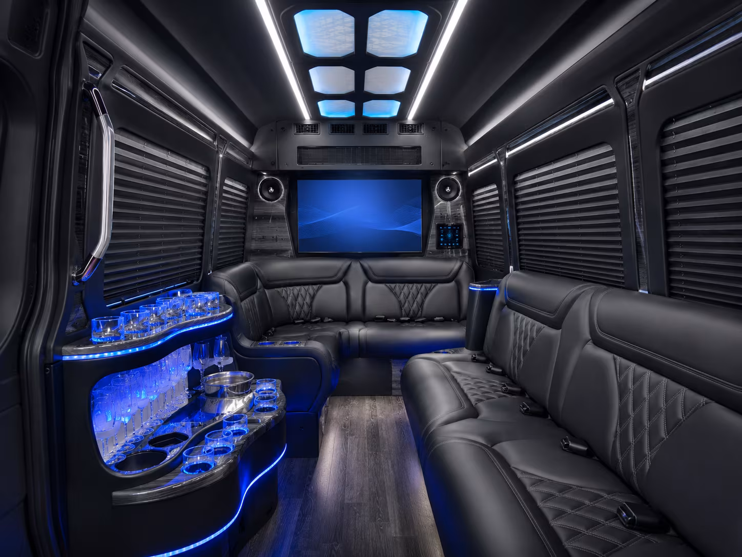caldwell 30 passenger party bus interior