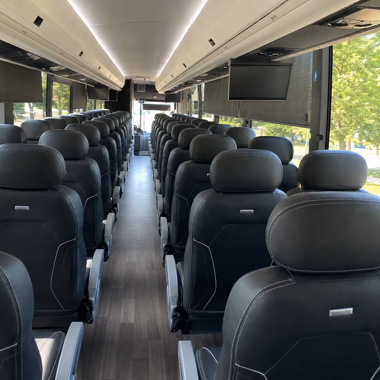 caldwell charter bus rental interior